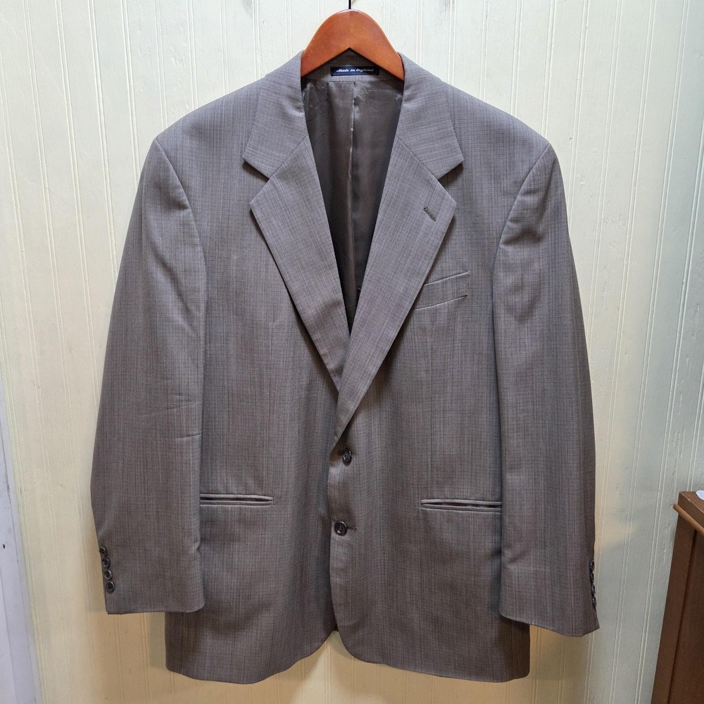 Today's Man Blazer Mens 42 Gray Wool Check Sport Coat Jacket Made In England
